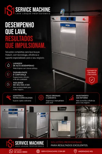 LAVA LOUÇA INDUSTRIAL HOBART PROFX-40 220V SEMI NOVA