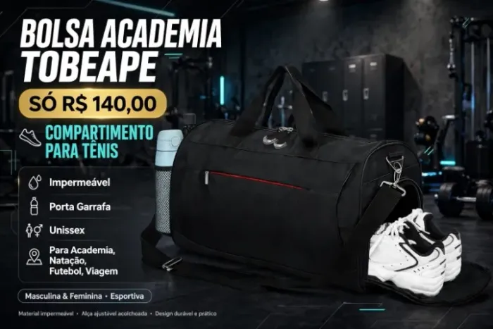 Tobeape Bolsa de Academia Masculina e Feminina, Esportiva com Compartimento para Tênis