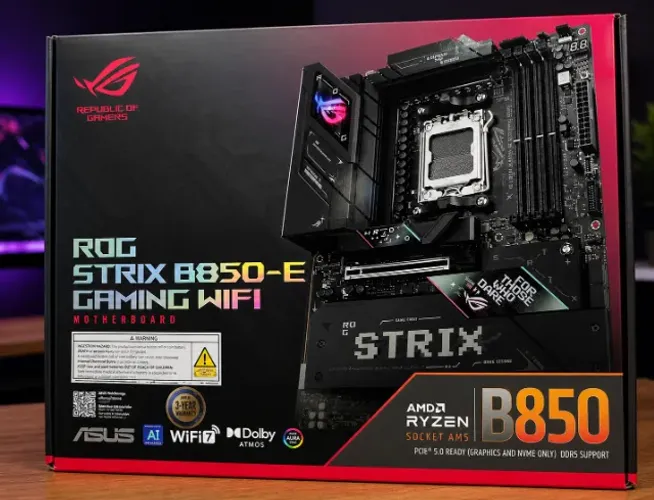 Placa Mãe ASUS ROG Strix B850-E Gaming WiFi AM5 DDR5 | PCIe 5.0, WiFi e Alto Desempenho Ga