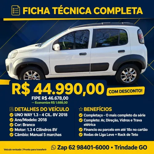 Fiat Uno WAY 1.3 Flex 8V 5P 2018