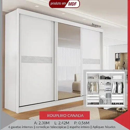 Guarda roupa Canadá - Branco 