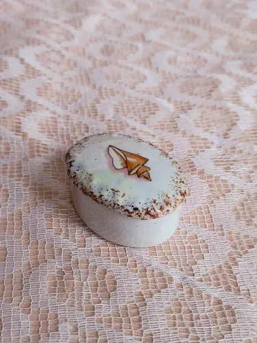 Porta jóias porcelana anos 60 concha do mar lindo antigo antiquario decoração vintage casa
