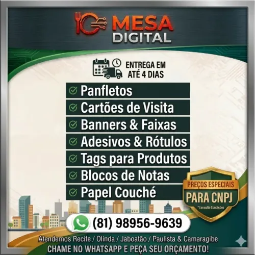 Gráfica e Impressão: Panfletos, Banners e Cartões (Entrega 4 dias)