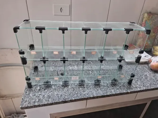 Baleiro de vidro grande 12 divisórias