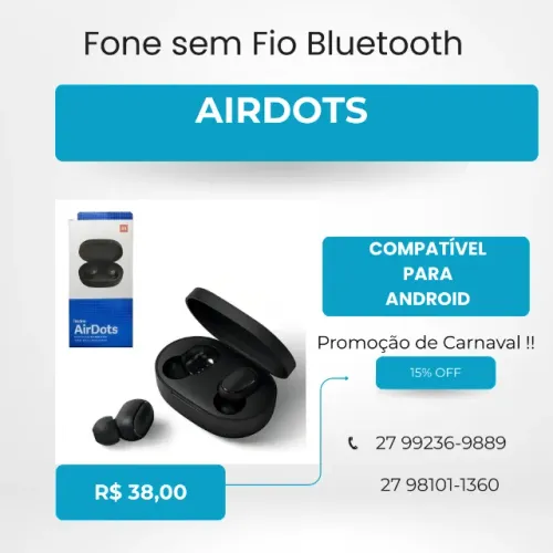 Fone sem fio com Bluetooth - Entregamos em toda Grande Vitória !!