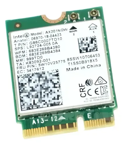 Wireless Dual Band Intel Wi-fi 6 Ax201ngw Ax201 - L92724-005