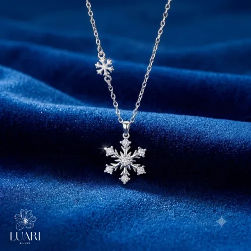 Colar Importado Floco de Neve Cravejado (Prata 925)