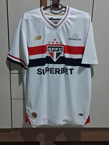 Camisa São Paulo New Balace 2026 Branca  Original Numero 8 Tamanho M 52x70