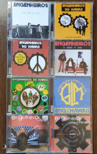 Coleção Lote Engenheiros do Hawaii 8 CD's O Papa É Pop Gessinger Licks Maltz Tchau Radar
