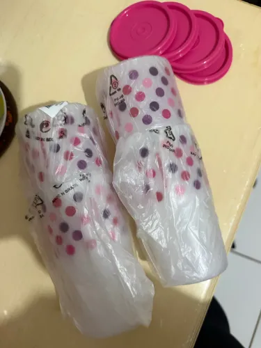 Tupperware Jogo com 4 copos poá pink 350ml cada