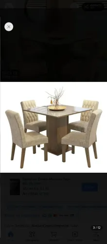 Mesa de jantar com 4 cadeiras