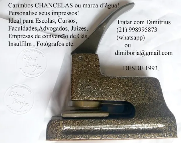 Carimbos Chancelas ou Marca D?Agua para documentos e insufilm