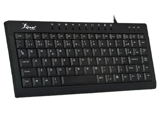 Mini Teclado Qwerty Português Brasil Com Cabo USB 1.5 Mts Preto