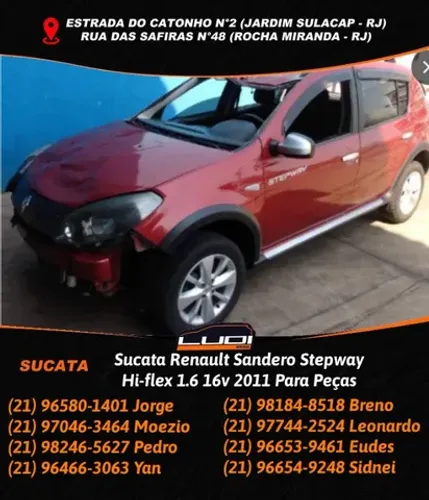 Sucata Renault Sandero Stepway Hi-flex 1.6 16v 2011 Para Peças