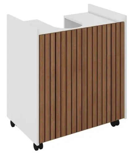 Gabinete de banheiro para pia de coluna com prateleiras flex! Frete + montagem grátis
