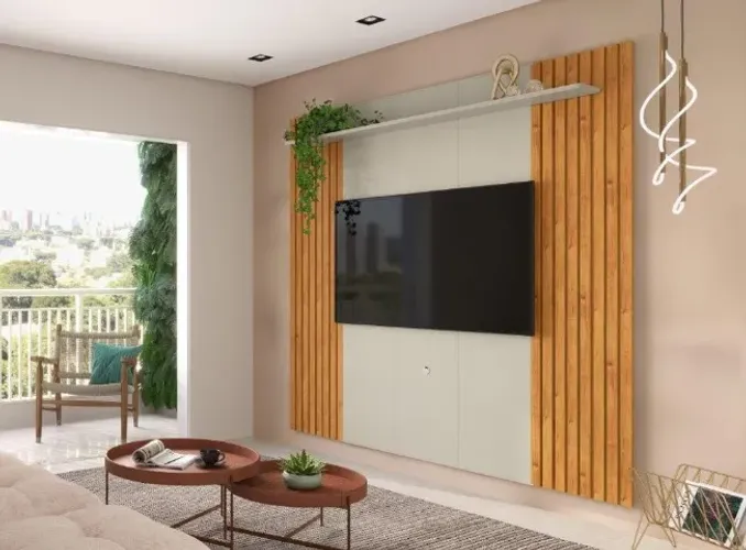 Painel Ripado 2.30m Para TV Até 75''! Frete e Montagem Grátis.