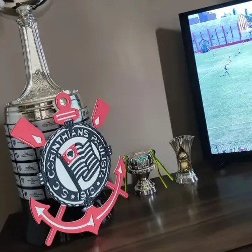 Quadro escudo 3D Corinthians 