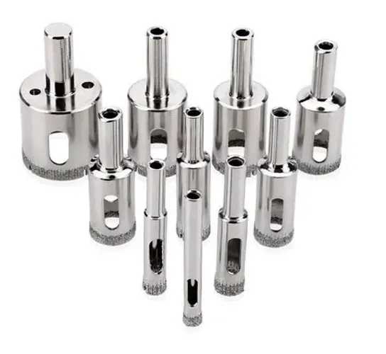Kit 10 Brocas Diamantadas 6 a 30mm Fura Vidro Mármore Piso Cerâmica Granito