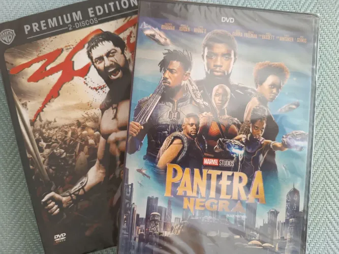 2 dvds Lacrados: 300 e Pantera Negra 
