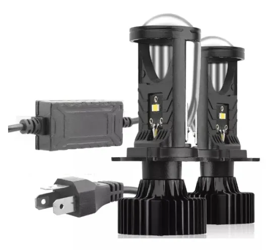 Par Lampada Led Projetor Big H4 Mini Canhão 6000K 9000Lm