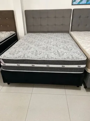 Cama Box Casal+Colchão de Molas Black Ensacadas 