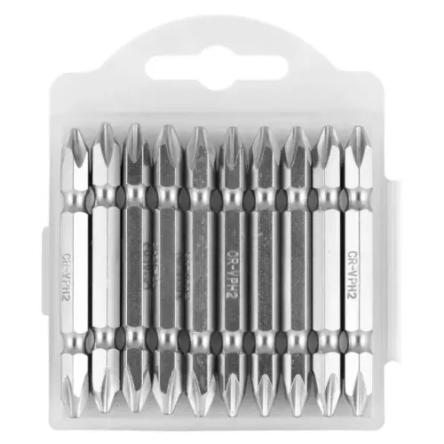 Jogo de Pontas duplas philips Ph2 65mm Cromo Vanádio 10 pcs
