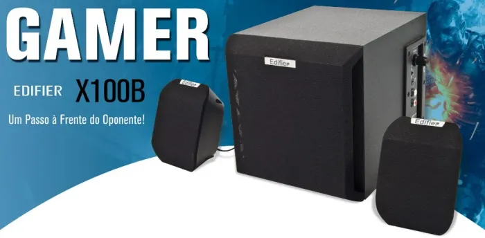 Caixa de som Edifier 2.1 15W RMS X100B Black