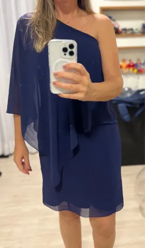 Vestido em crepe azul marinho Brooksfield Donna