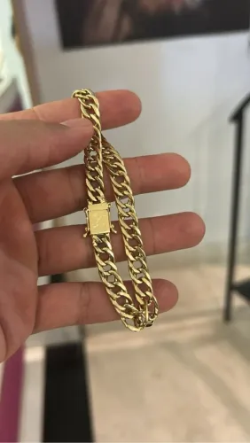 Pulseira grumet dupla em ouro 18k
