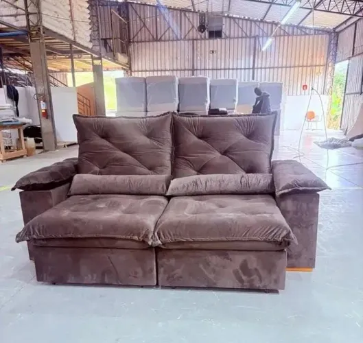 SOFÁ RETRATIL RECLINAVEL 2,00 MOLAS ESPUMA D28 PILLOW 20CM