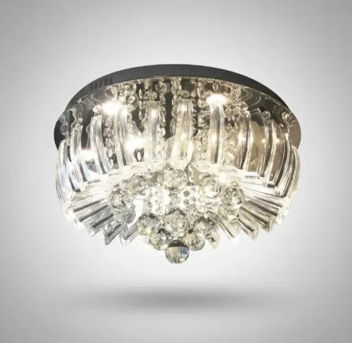 Lustre pendente Plafon cristal sobrepor 24w luzes brancas led 6500 k bivolt
