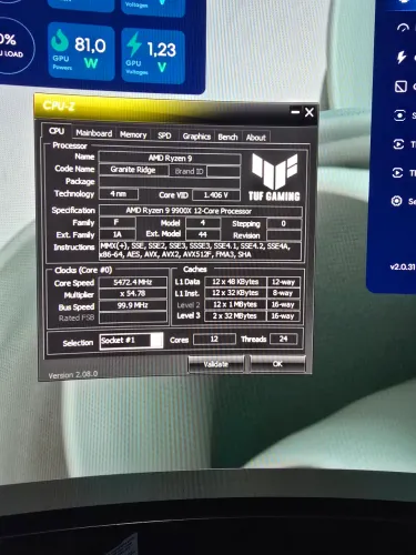 Kit Ryzen 9900x Asus tuf x670-e 32gb ddr5 7000 