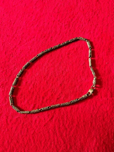 Corrente de prata Bali ponto peruano - Exclusiva e artesanal