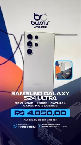 Samsung Galaxy S24 Ultra 256 GB Semi Novo / Natural / Loja Física