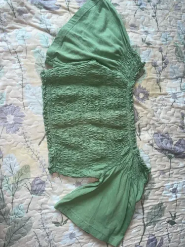 Top cropped ombro a ombro Verde (P)