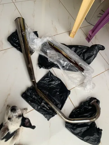 Escapamento de Lata 150 / 160 - Com Protetor Novo!