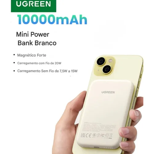 Bateria iPhone Ugreen 10000 mAH Portatil Power Bank 20w Android MagSafe Samsung