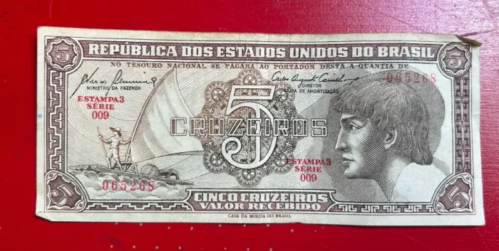 CÉDULA Cinco Cruzeiros (5 Cr$) ANTIGA