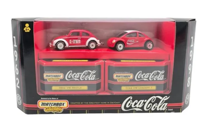 Matchbox Collectibles - Coca-Cola lote c/ 2 Volkswagen VW 1962 e 1998 - Fusca