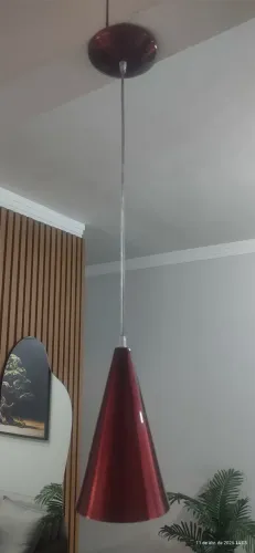 Lustre Pendente Cone Vermelho Moderno vendo o par 2