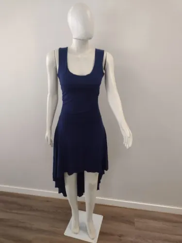 Vestido azul marinho assimétrico - Tamanho M
