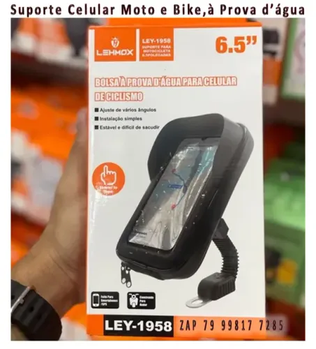 Suporte Celular à Prova d'Água com Proteção Solar Bicicleta e Moto