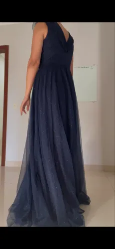 Vestido de madrinha azul marinho 