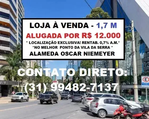 Melhor Loja da Alameda Oscar Niemeyer / Alugada / Vila da Serra / Belvedere