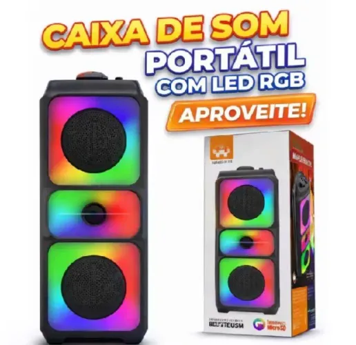 Caixa de som Bluetooth Grave potente 50W promoção 