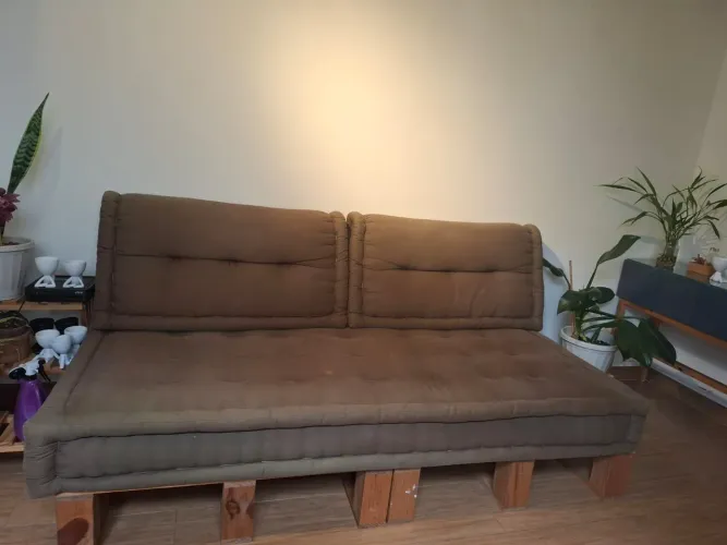 Futon marroquino Tsuruya + base de madeira maciça