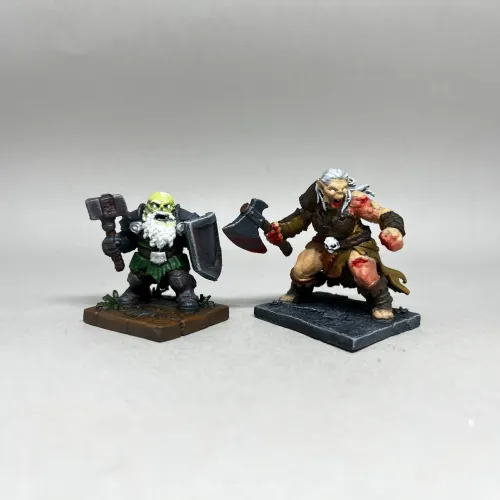 Kit 2 Miniaturas Guerreiros Mortos-Vivos RPG de Mesa Impressão 3D