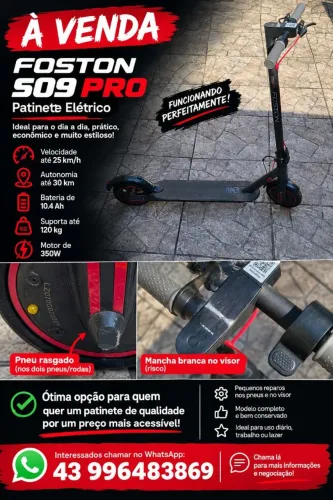 Patinete Elétrico Foston s09 pro