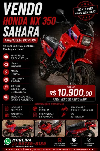Vendo SAHARA NX 350 revisada e peças originais