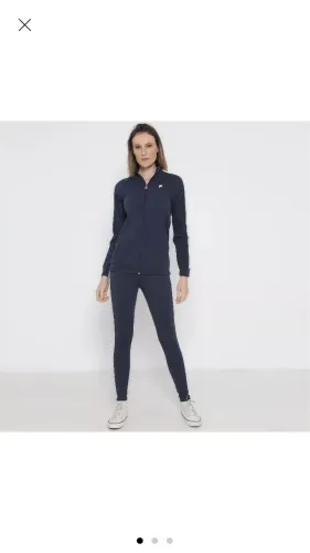 Conjunto agasalho Fila jaqueta e legging azul marinho
